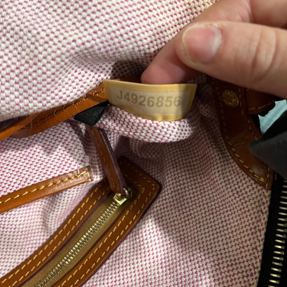 Dooney & Bourke Black Peddle Leather Satchel with Tan Accents - Picture 6 of 6